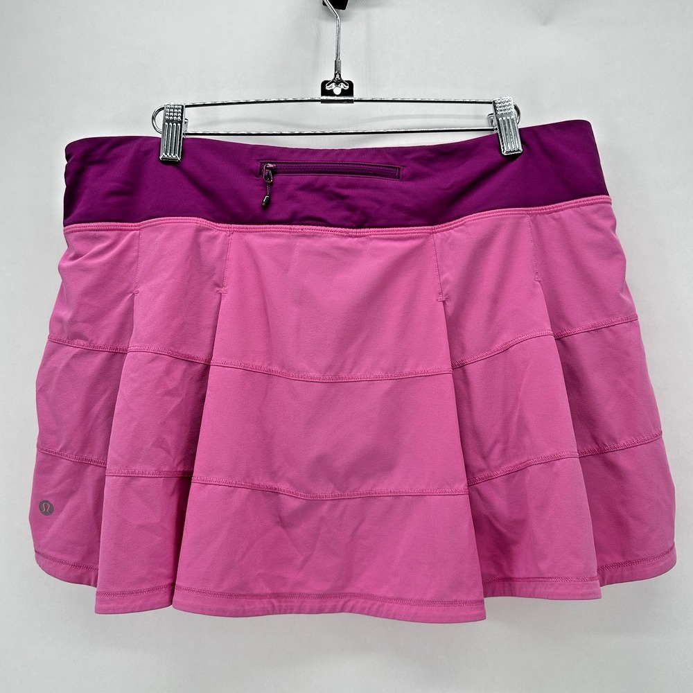 Lululemon Womens Pace Rival Skirt Skort Size 12 Pink Purple Pickleball Tennis‎